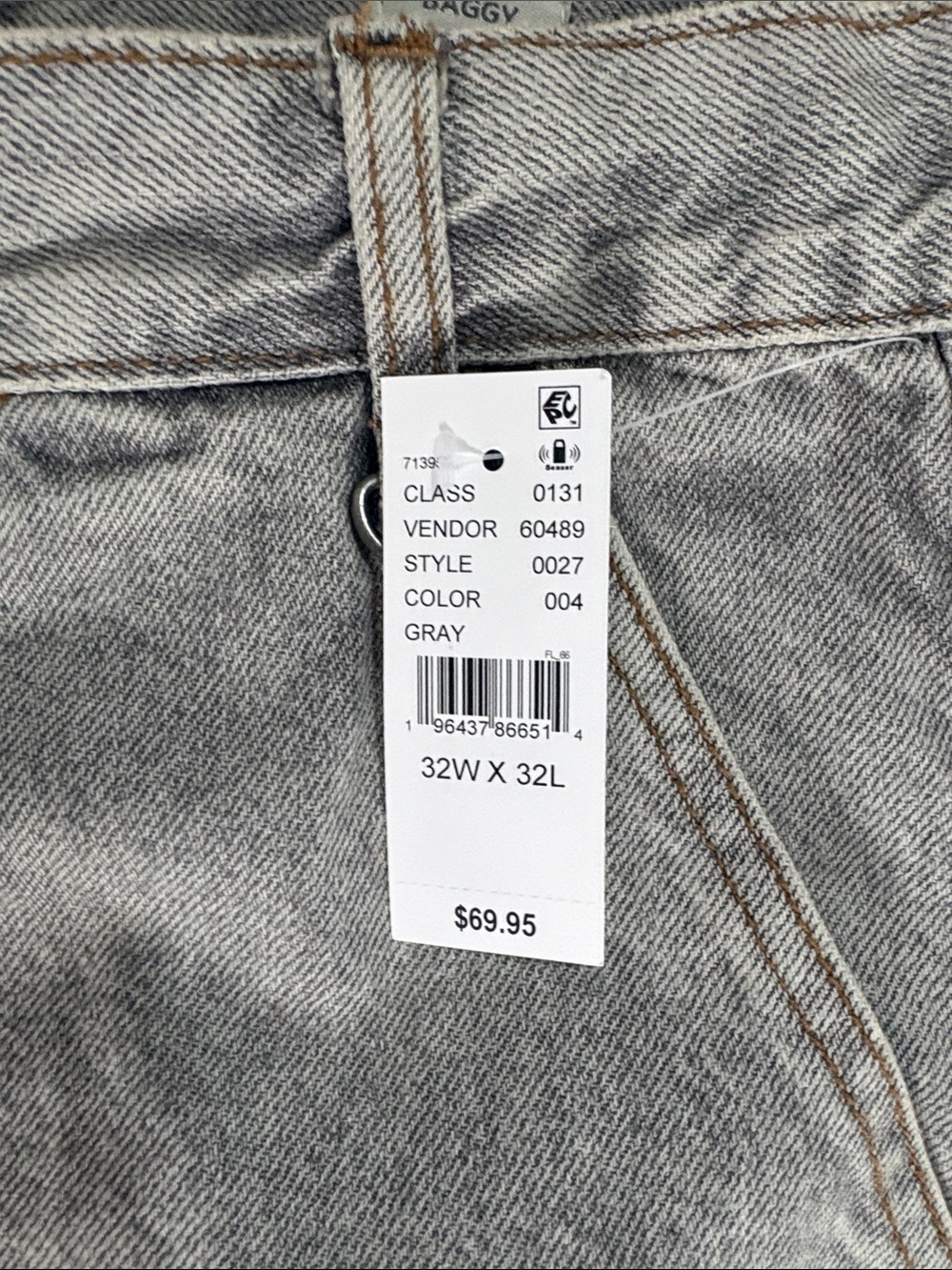 PacSun Men's Light Gray Straight Cargo Jeans - Picture 3 of 4